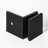 Frameless shower glass BRACKET SQUARE GLASS TO WALL 90 Degrees - Matt Black